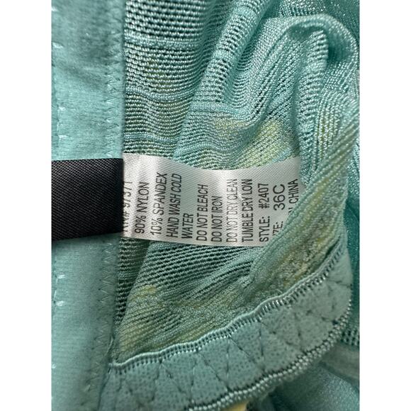 Donna L'oren Blue/Yellow Mesh Corset Tank 36C - Picture 6 of 8